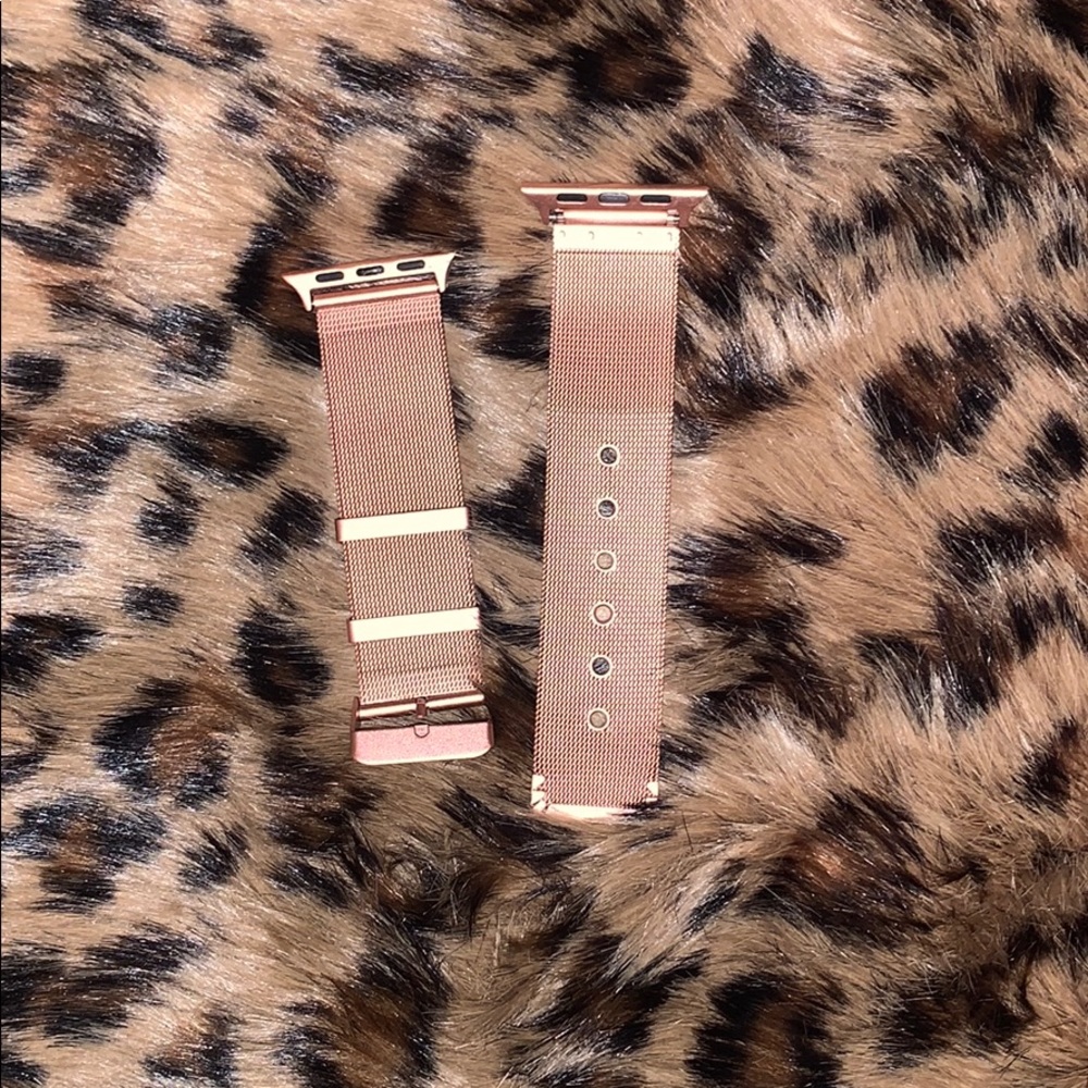 This is a rose gold Apple Watch band